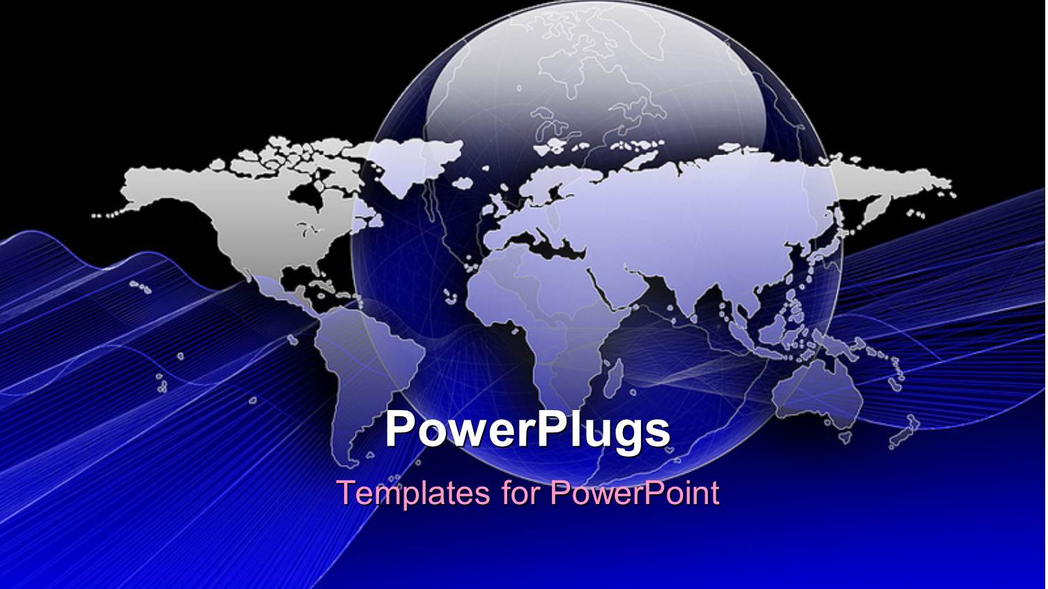 World Map Placed Over Globe, with Blue Color