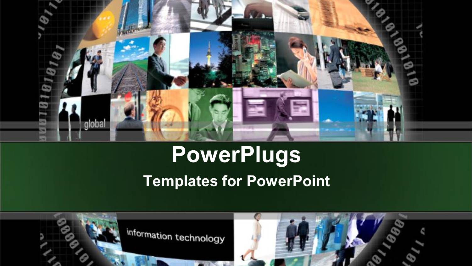 World Web Internet Connection Collage Business Collaboration Team on a Green Background