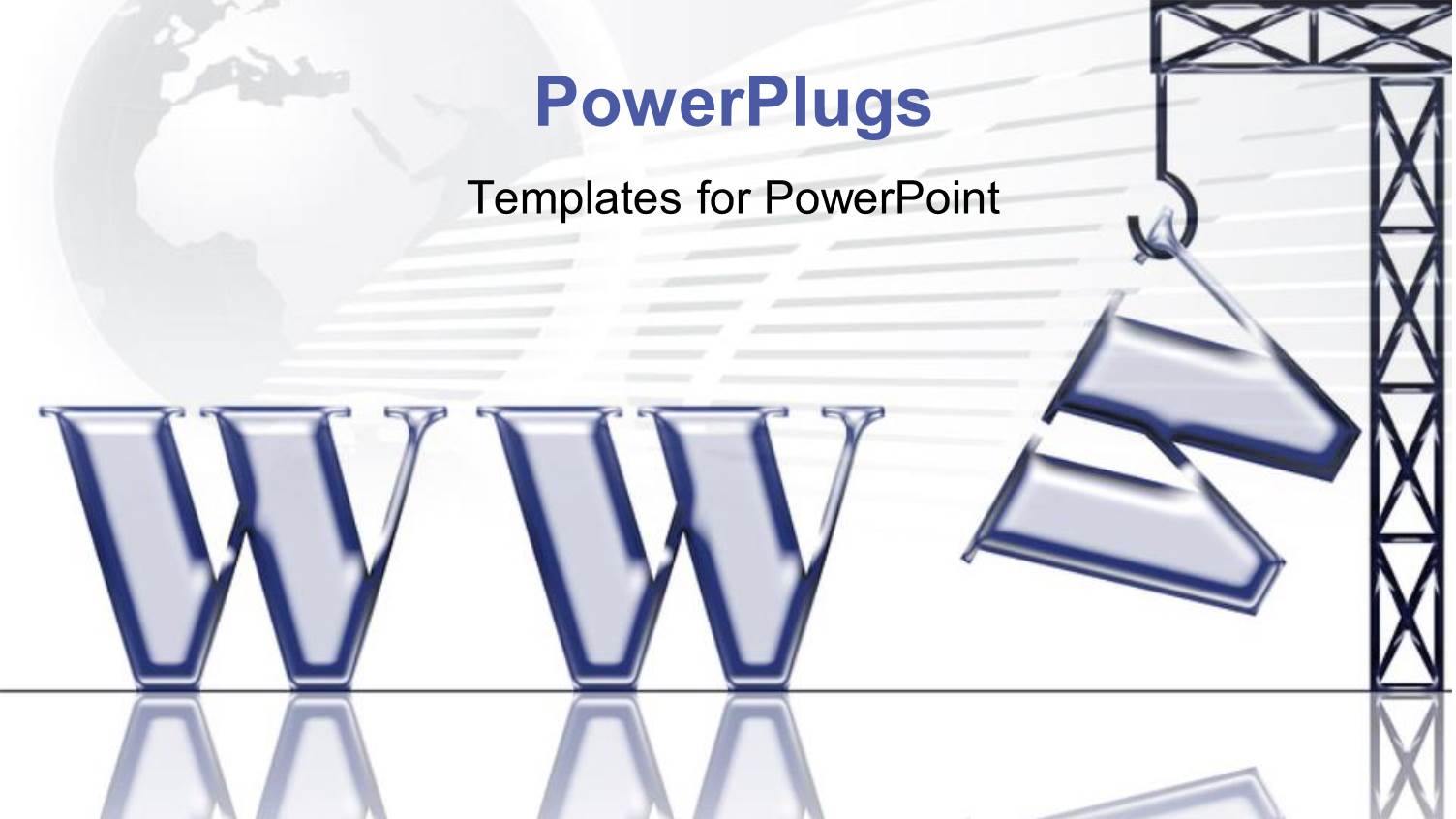 World Wide Web Depiction with Crane Completing Acronym WWW on Globe