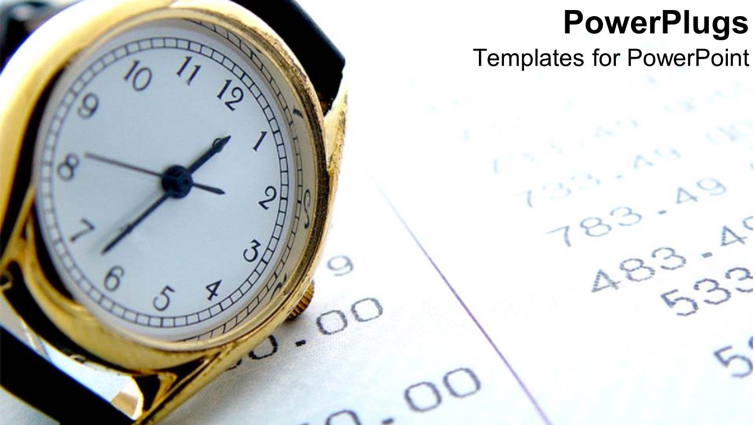 a Wristwatch with Financial Report in the Background