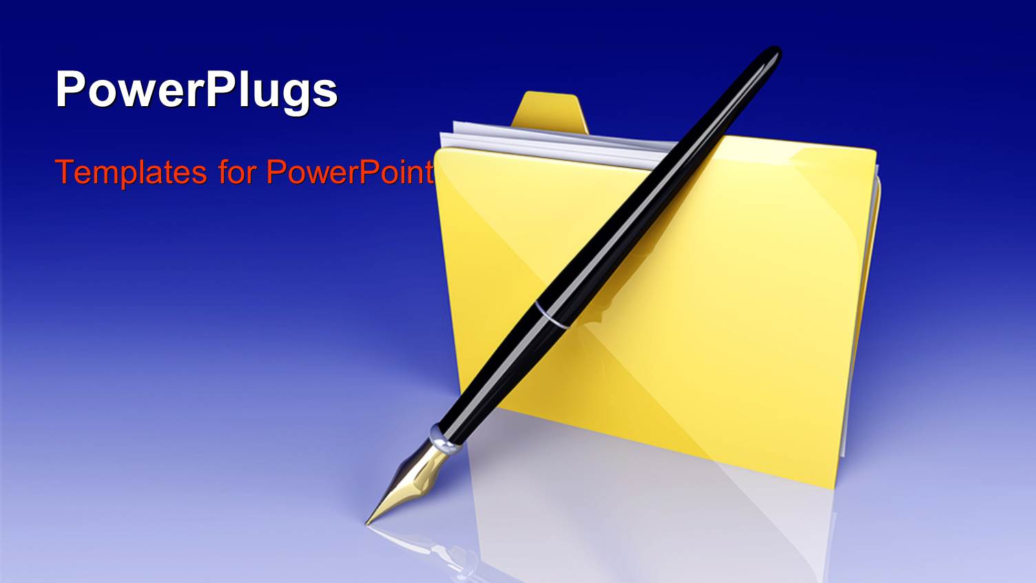 a Pen and a Folder with Bluish Background