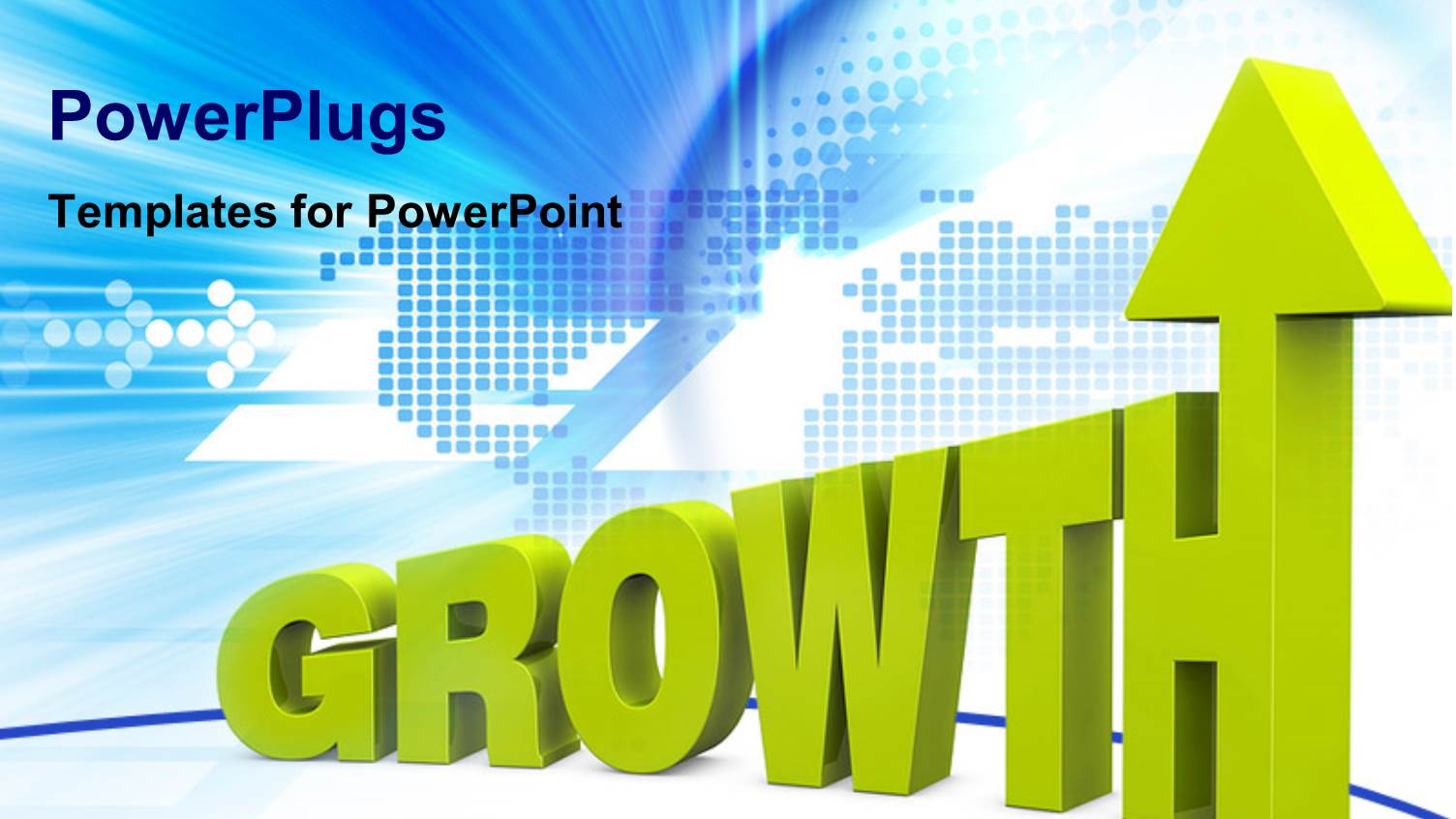 Yellow 3D Growth Rendering with Upward Arrow Over Digital World Map