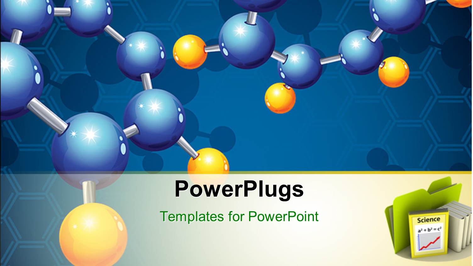 Yellow and Blue Molecular Structure on Blue Background