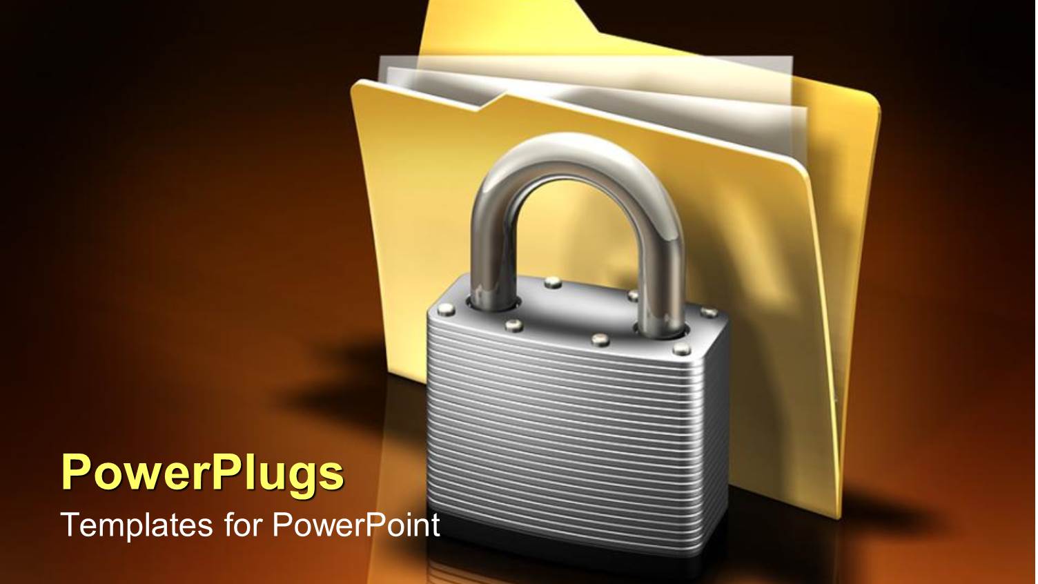 Yellow Colored File Behind a Metal Silver Colored Padlock