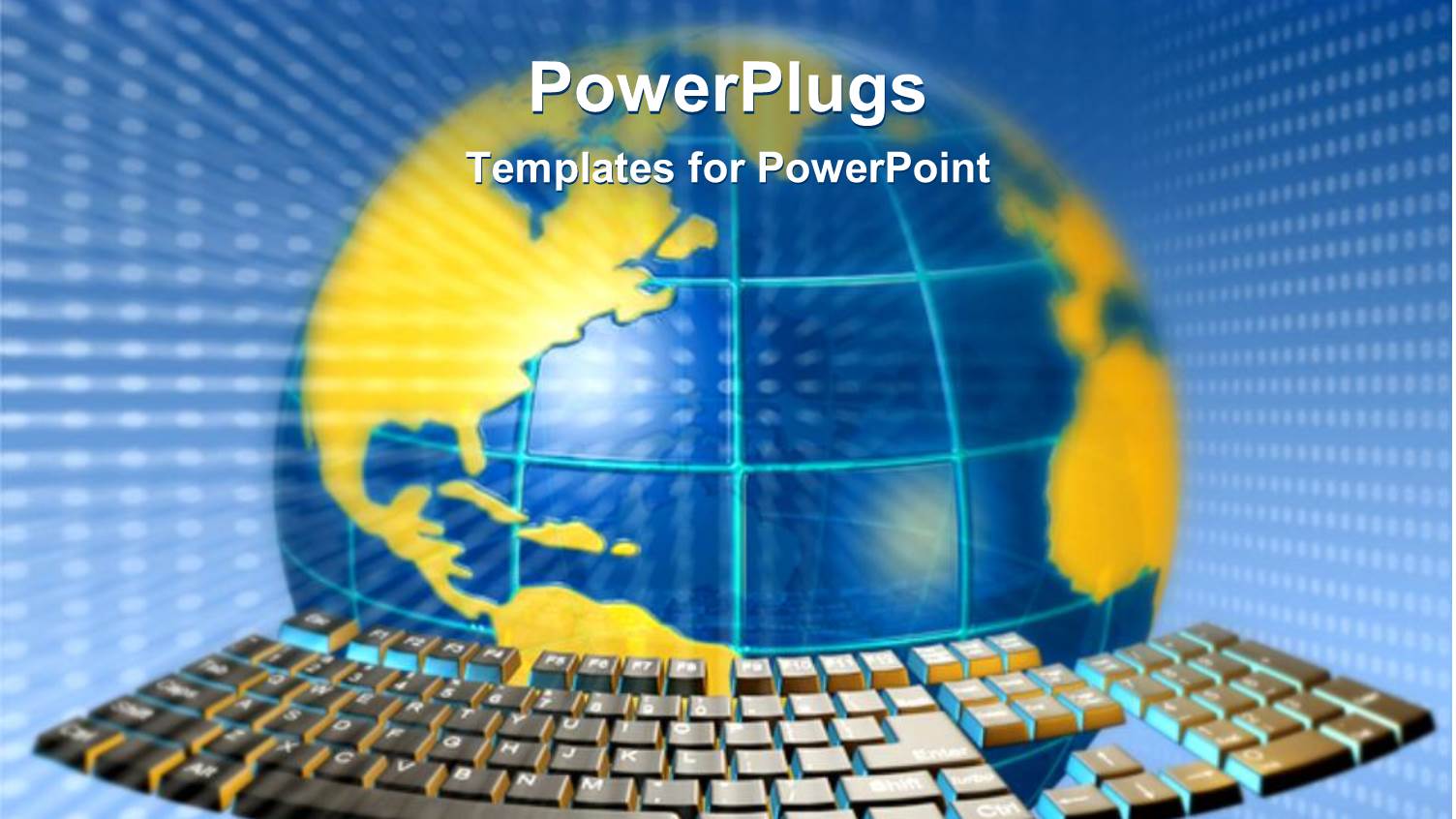 Yellow Colored Map on Blue Globe with Virtual Keyboard Keys Round Globe