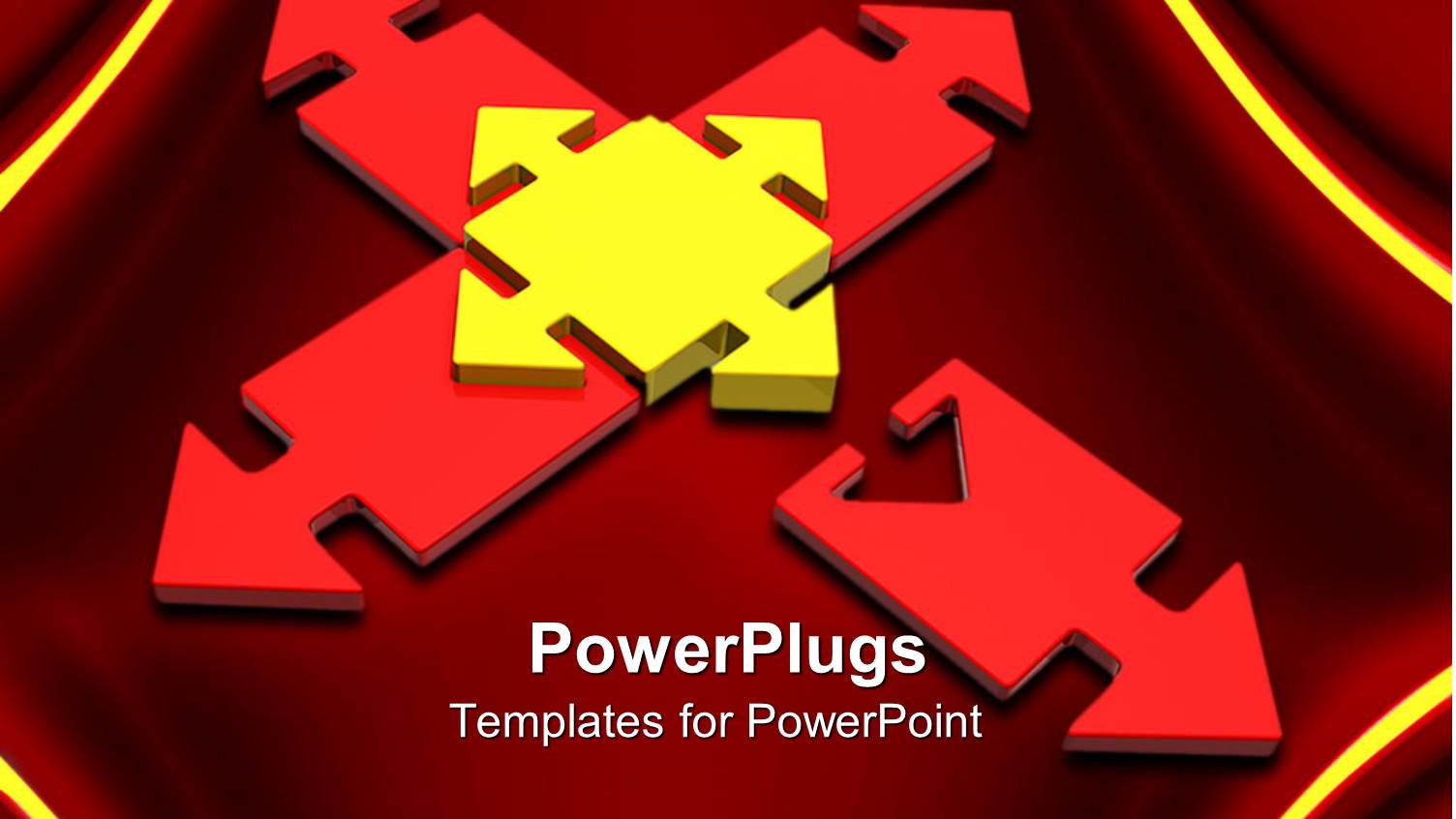 a Yellow Cube Arrow with Four Red Ones Around it