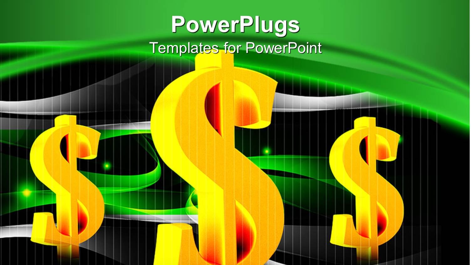 Yellow Dollar Bill Signs in Black and Green Background