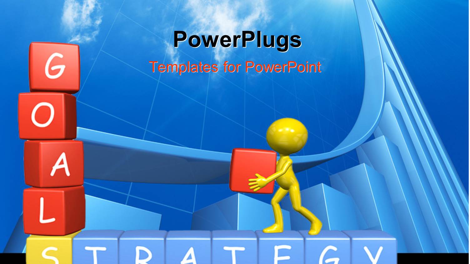 Yellow Figure Assembling Alphabet Blocks into Goals and Strategy