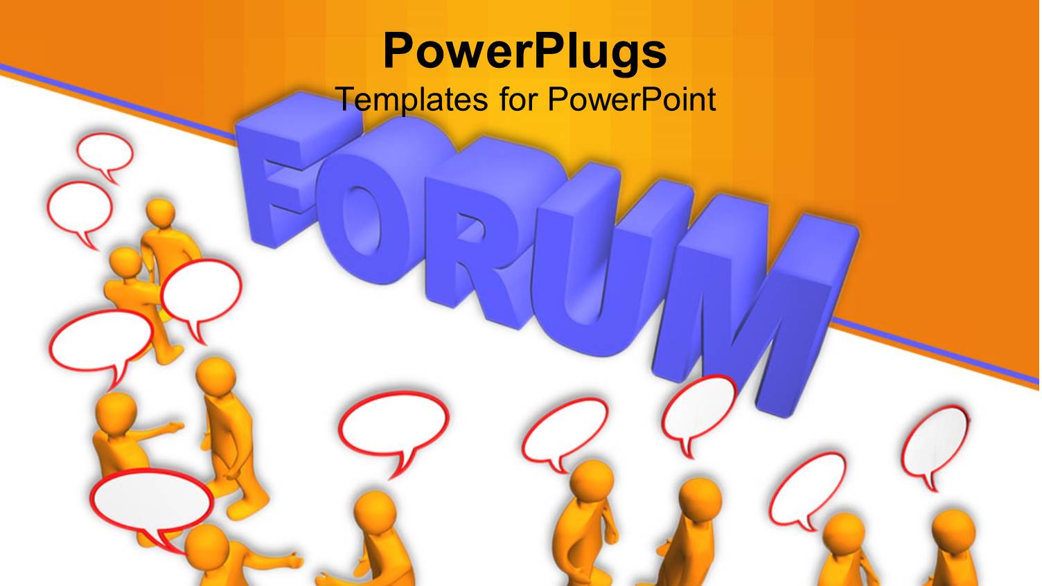 Yellow Figures with Speech Bubbles and Blue Forum