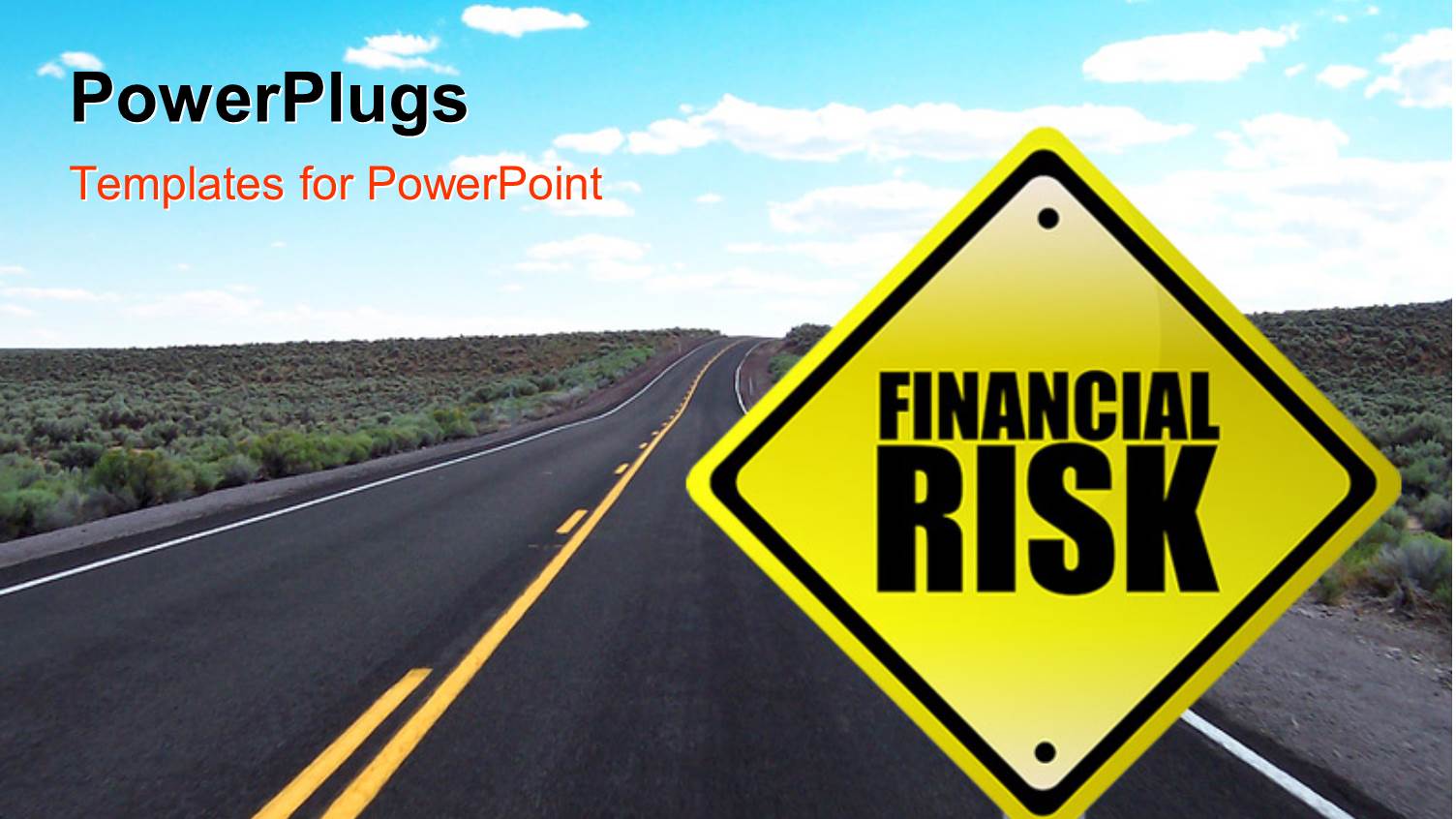 Yellow Financial Risk Street Signpost Concept with Road and Sky