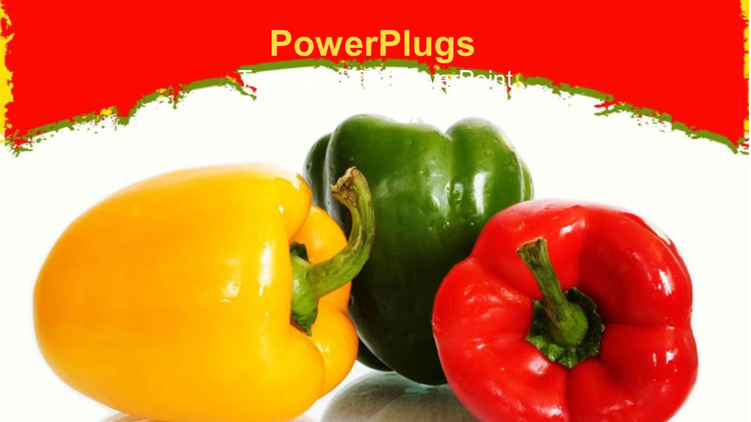 Yellow, Green and Red Pepper on White Background