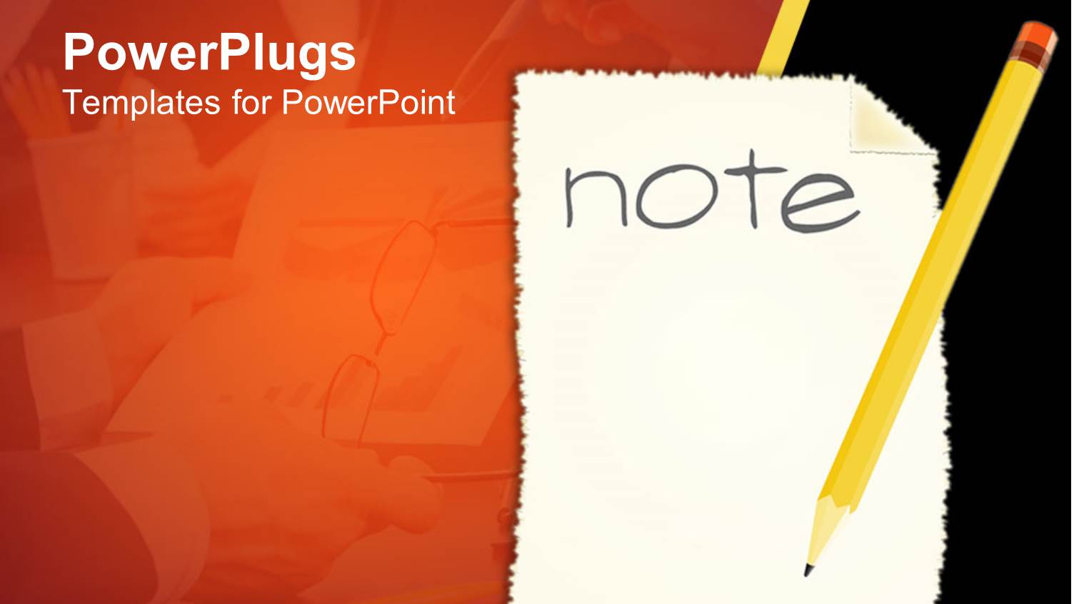 Yellow Pencil on White Paper Written Note in Orange Background