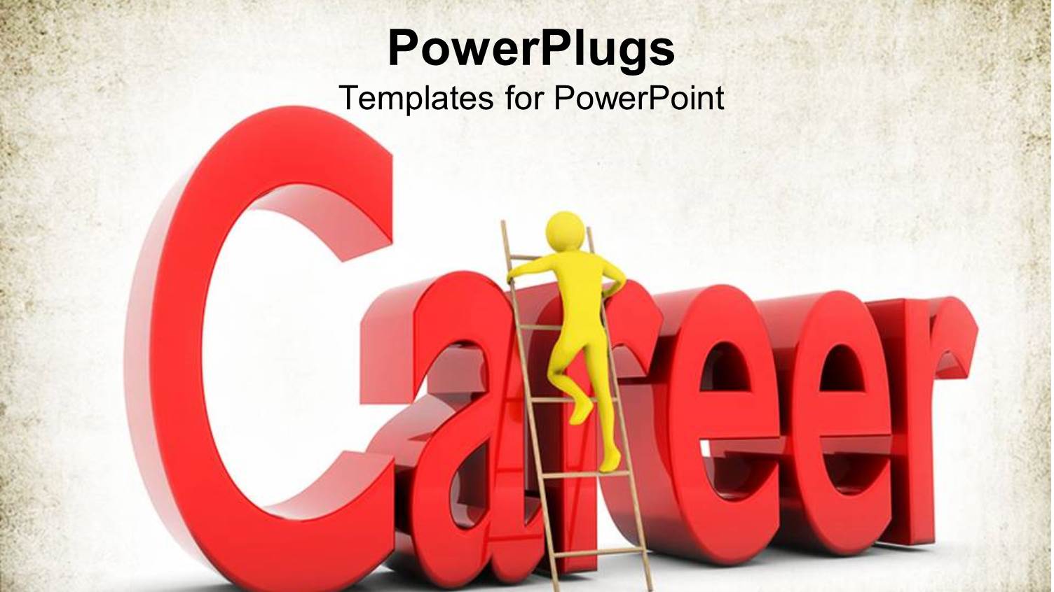 Yellow Person Climbing Ladder with Word Career in Red