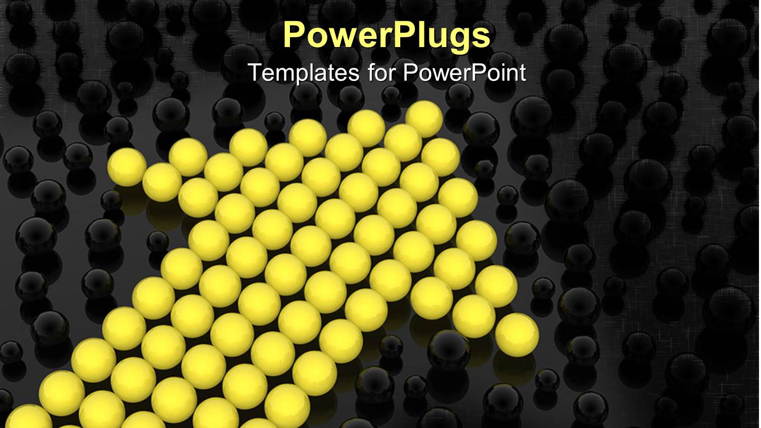Yellow Spheres Form Cute Arrow Between other Black Spheres