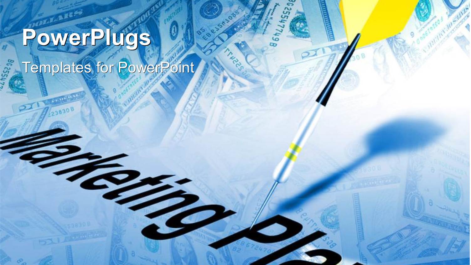 Yellow Tailed Dart Hits Marketing Plan with Dollar Bills in Background