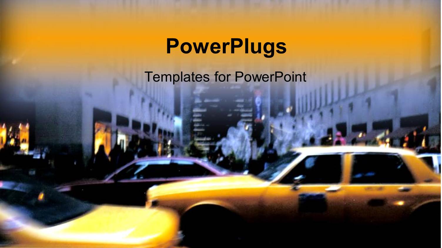 Yellow Taxi Cabs in Busy City