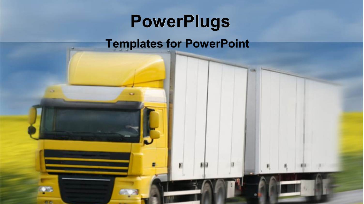 Yellow Truck with Two Tows Speeding on a Country Road