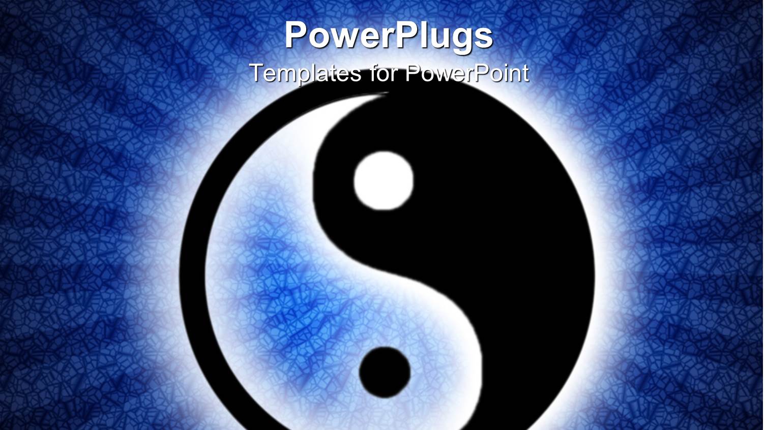 Yin and Yang Symbol in Illuminated Dark Blue Background