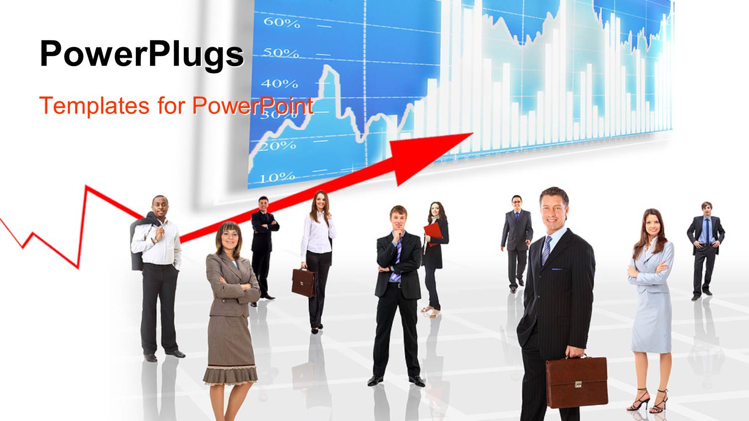 a Number of Professionals with Graph in the Background