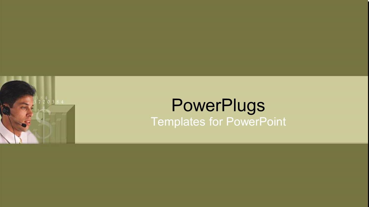 Young Customer Support Agent on Green Background