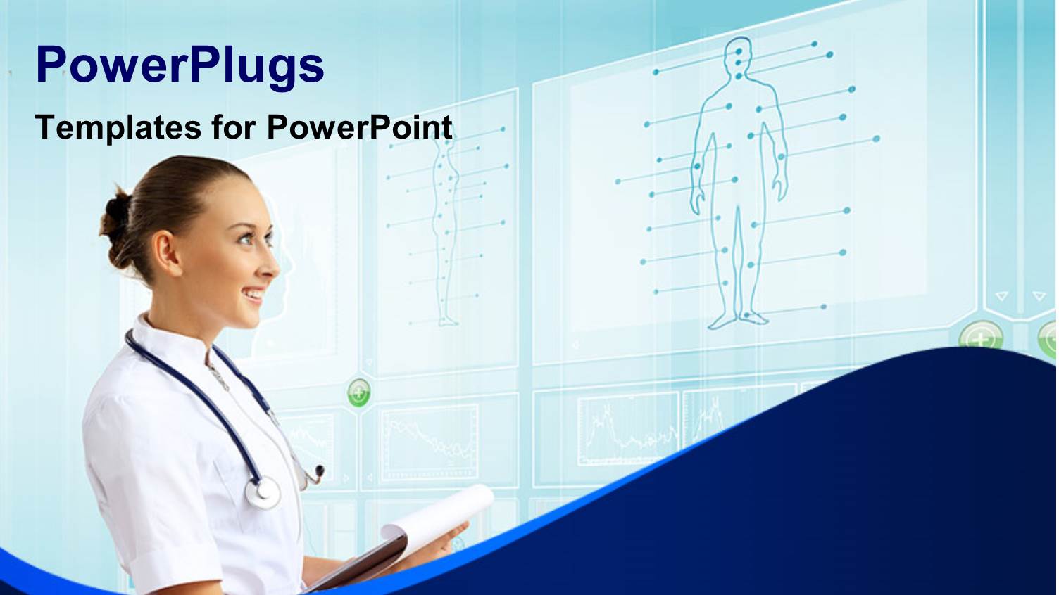 Young Female Doctor in White Examining Diagram of Human Anatomy on Board