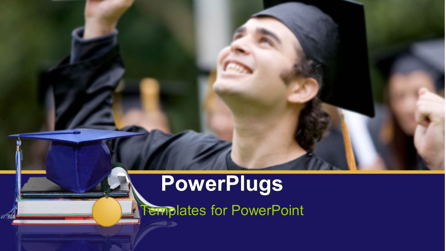 a Young Male Happily Smiling in a Graduation Gown