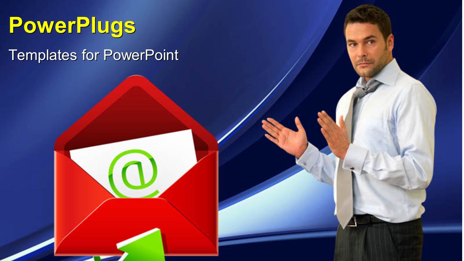 Young Man Points Towards Red Envelop with Email Symbol as Content