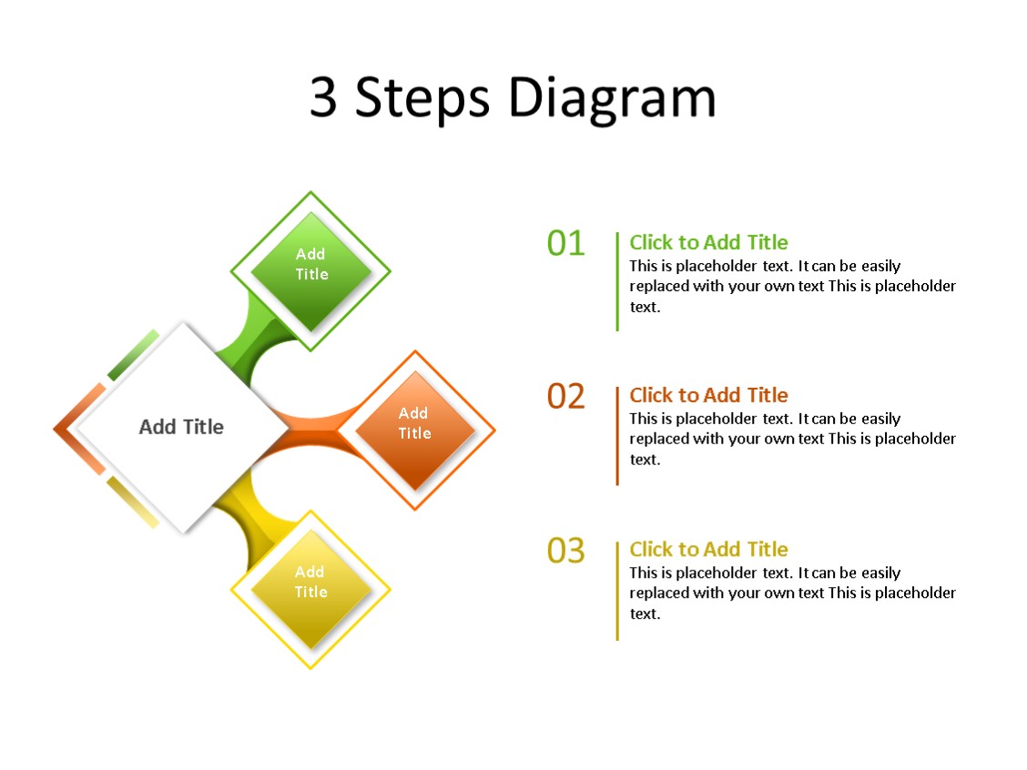 PowerPoint Slide - Process Diagram - 3 Steps - Multicolor