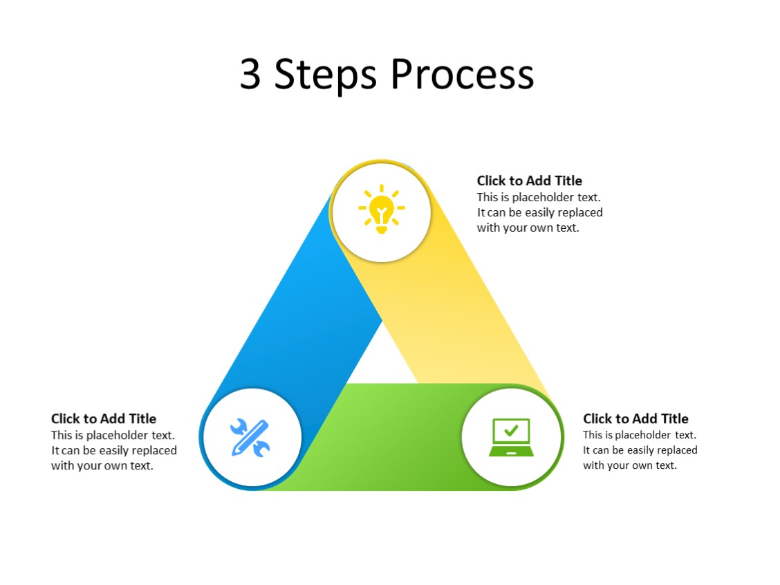 PowerPoint Slide - Steps Diagram - 3 Steps - Multicolor