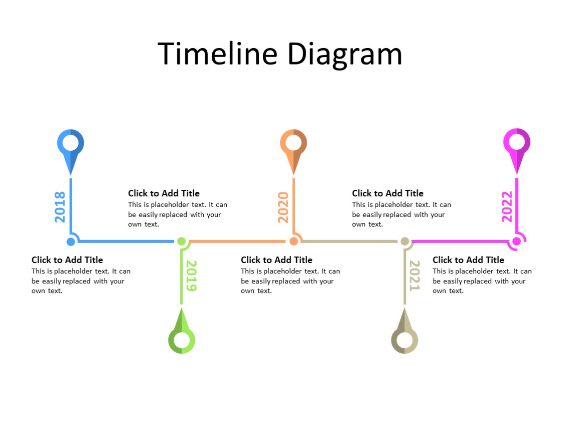 PowerPoint Slide - Timeline Diagram - 5 Year - Multicolor