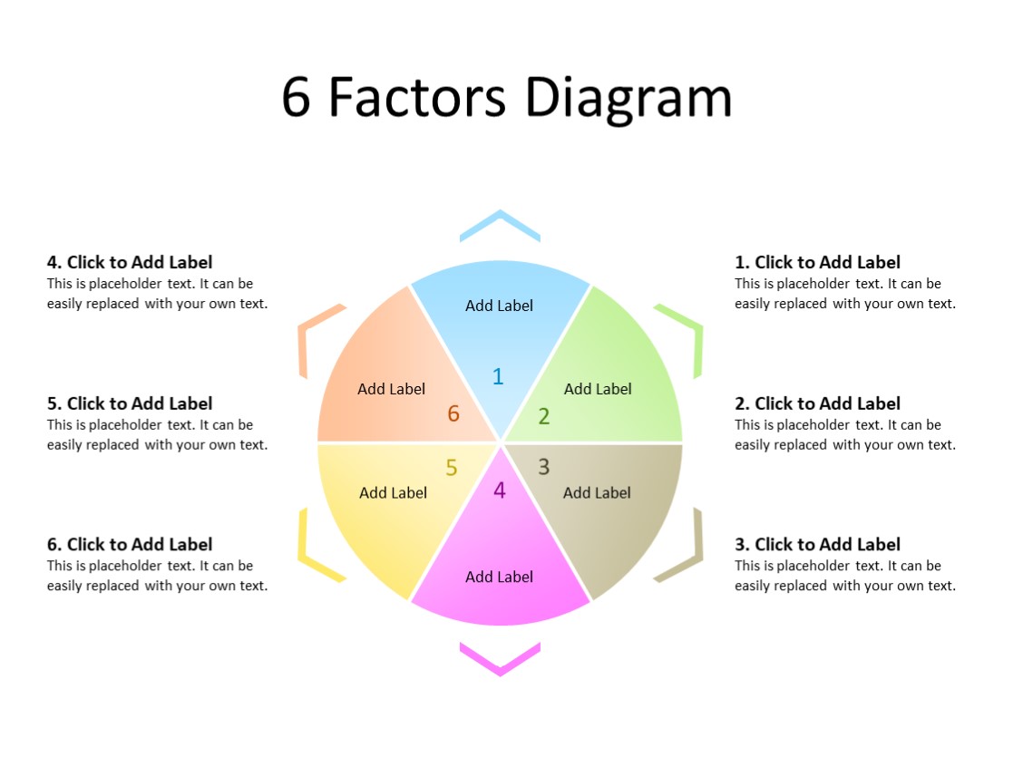 PowerPoint Slide - Circular Steps Diagram - 6 sectors - Multicolor