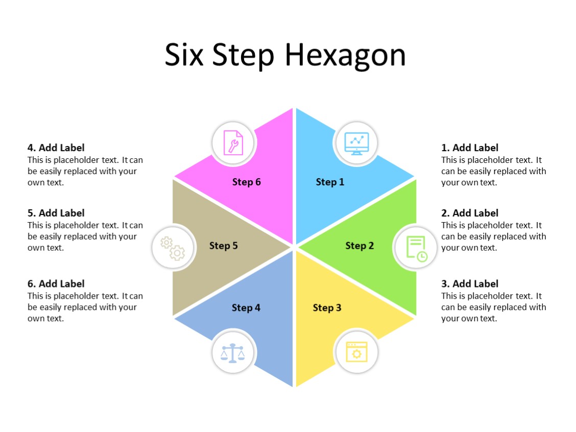 PowerPoint Slide - Steps Diagram - 6 Steps - Multicolor