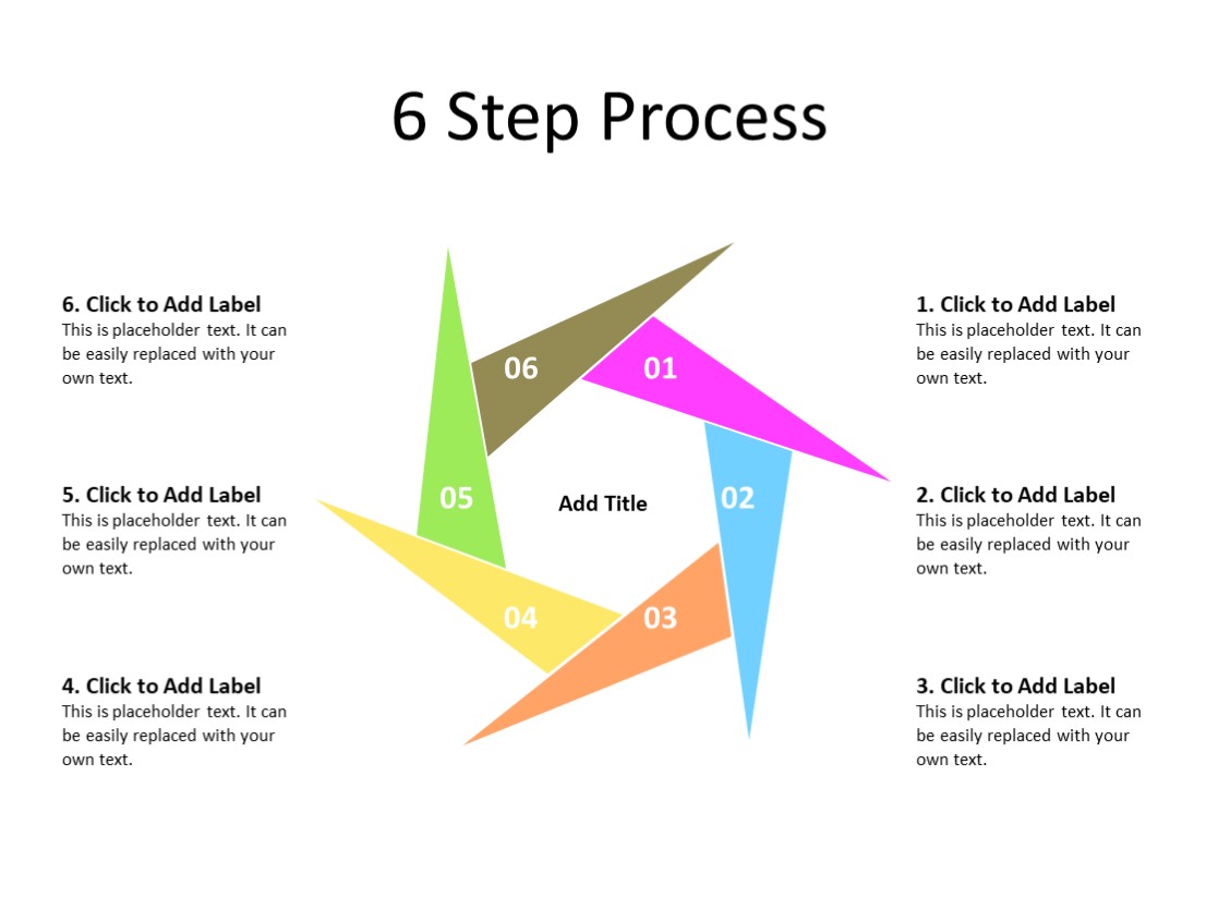 PowerPoint Slide - Steps Diagram - 6 steps - Multicolor