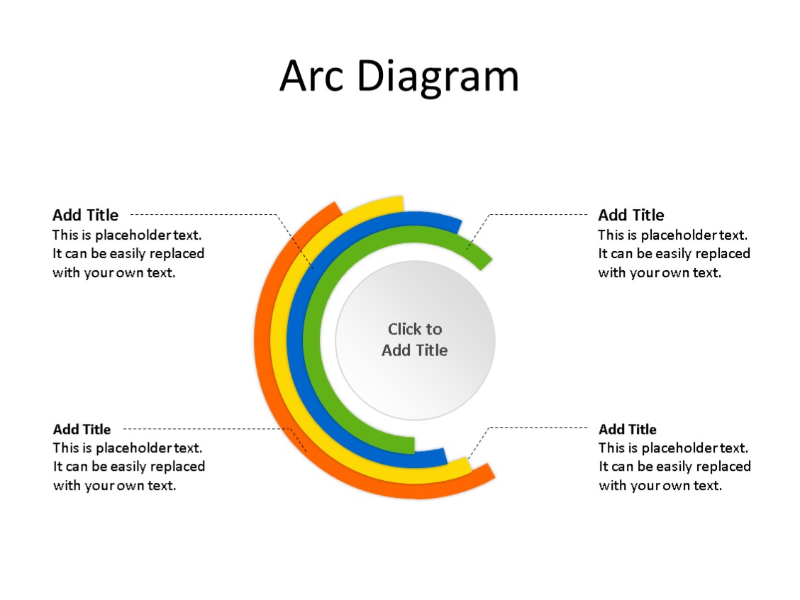 PowerPoint Slide - Arc Diagram - 4 Arcs - Multicolor