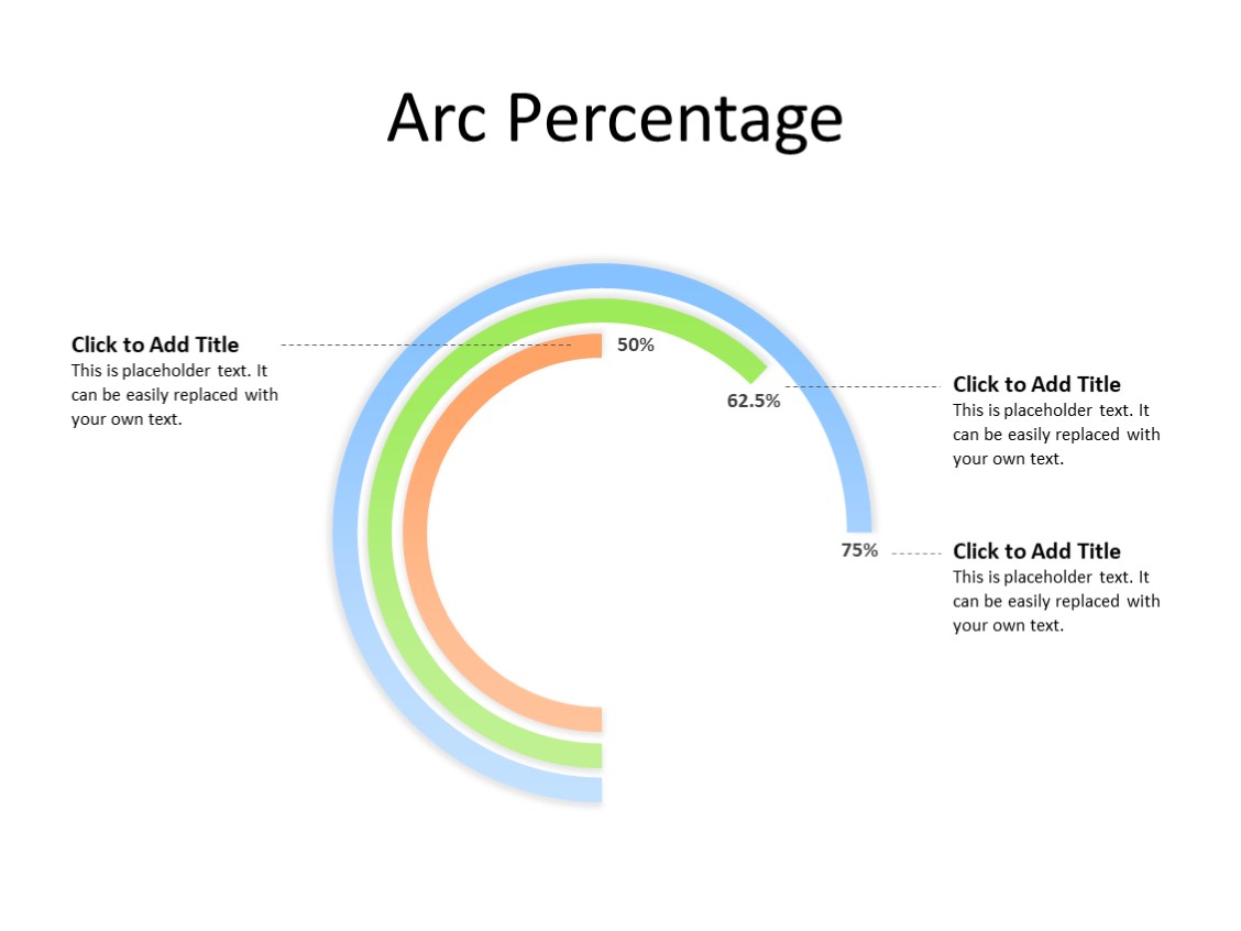 PowerPoint Slide - Arc diagram - 4 arcs - Multicolor