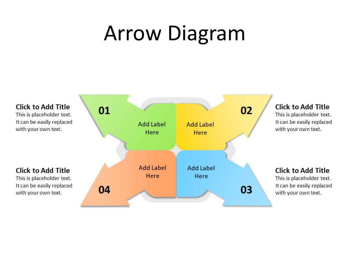 PowerPoint Slide - Arrows Diagram - 4 Arrows - Multicolor