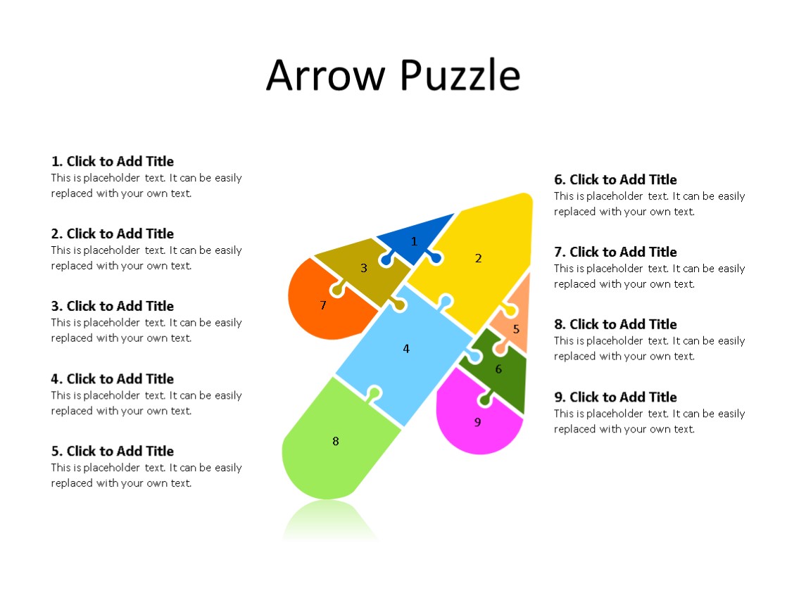 PowerPoint Slide - Process Diagram - 9 Steps - Multicolor