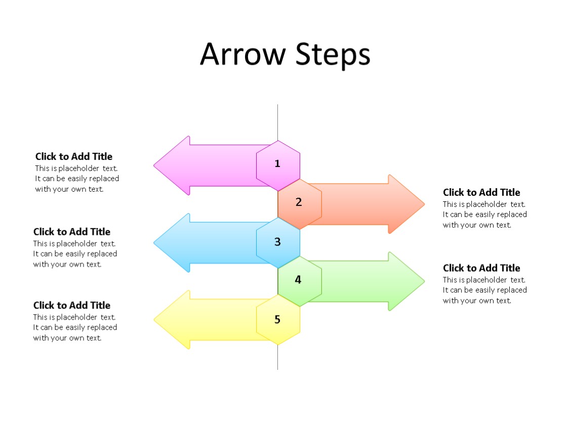 PowerPoint Slide - Steps Diagram - 5 Steps - Multicolor
