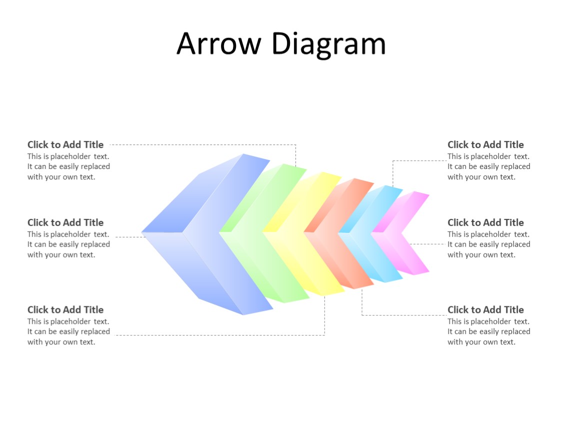 PowerPoint Slide - Arrow Diagram - 6 arrows - Multicolor