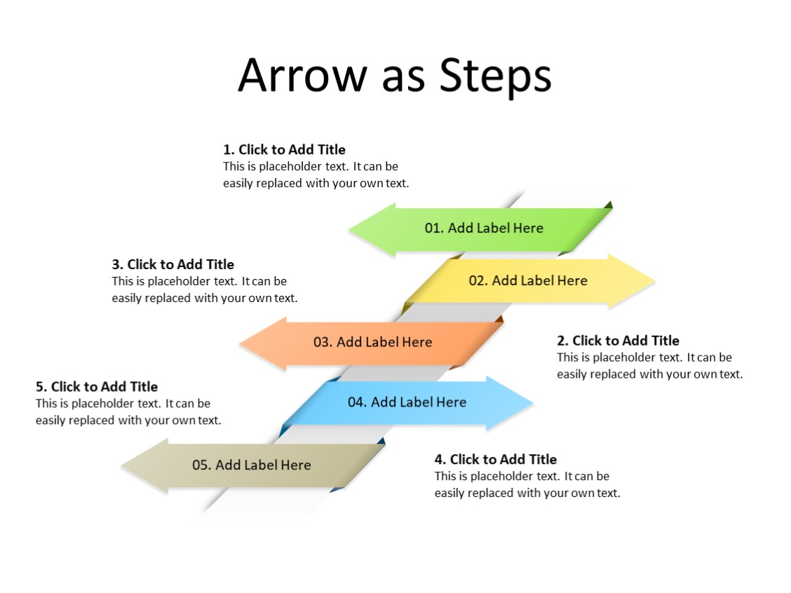 PowerPoint Slide - Arrows Diagram - 4 Arrows - Multicolor