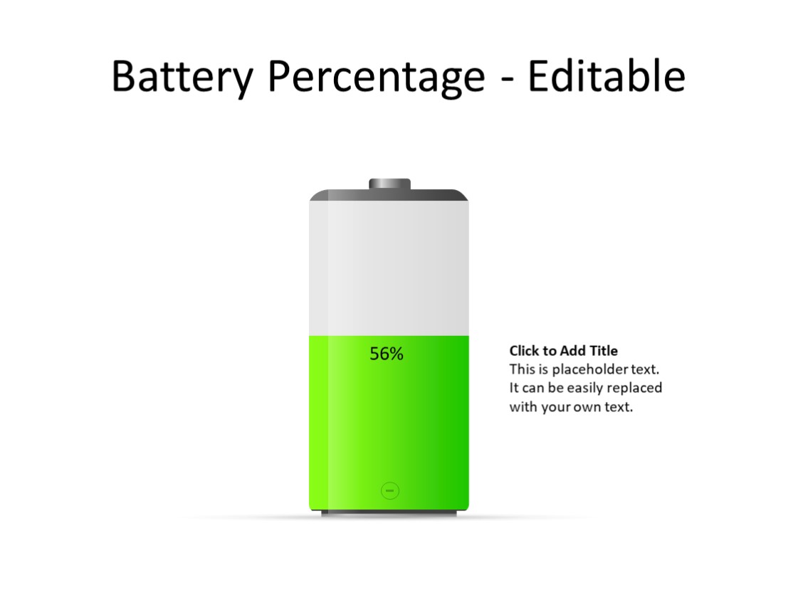 PowerPoint Slide - Growth diagram - 1 battery - Multicolor