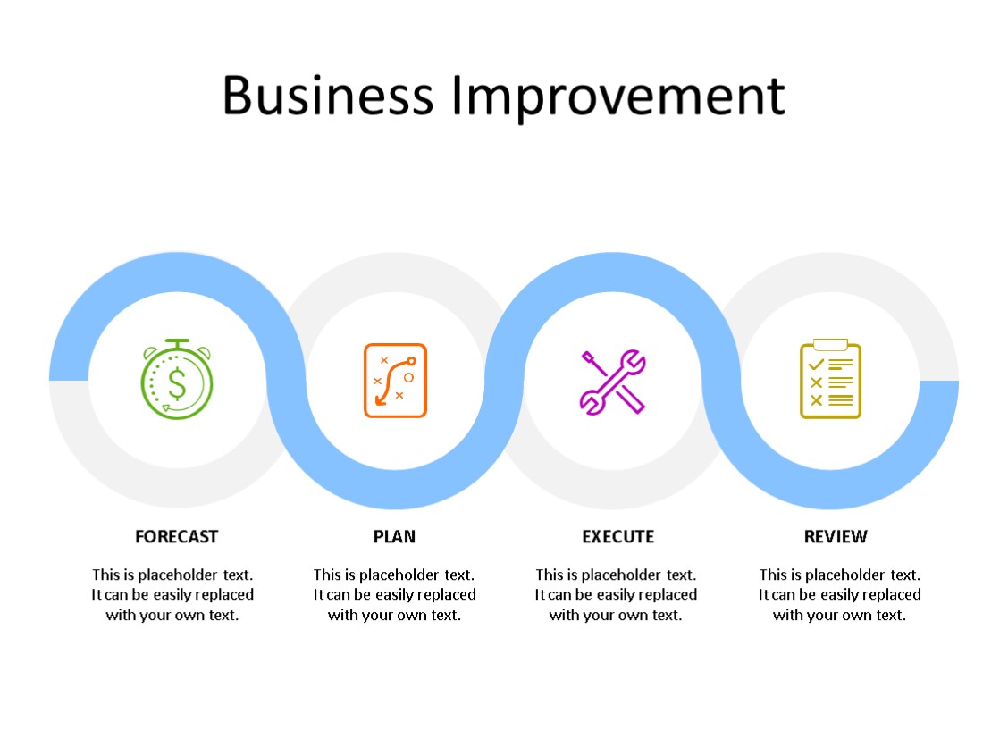 PowerPoint Slide - Process Diagram - 4 Steps - Multicolor