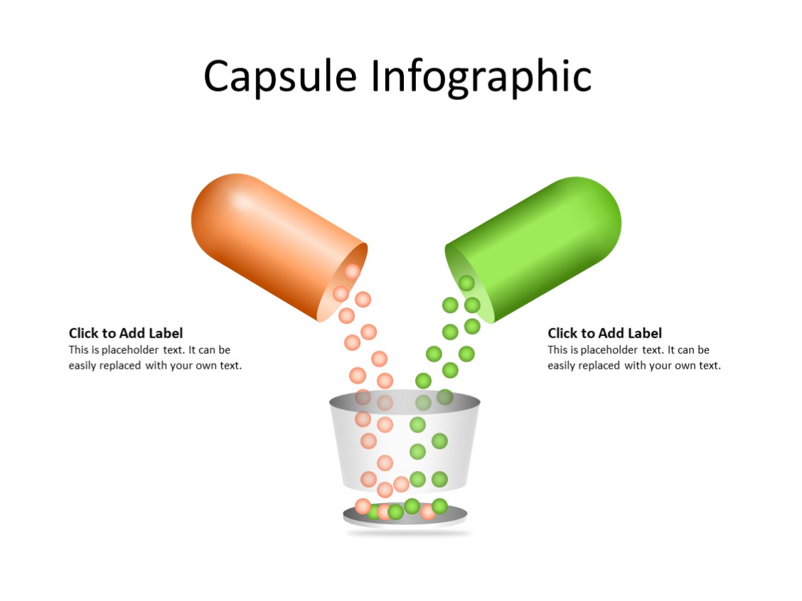PowerPoint Slide - Infographic - 2 capsules - Multicolor