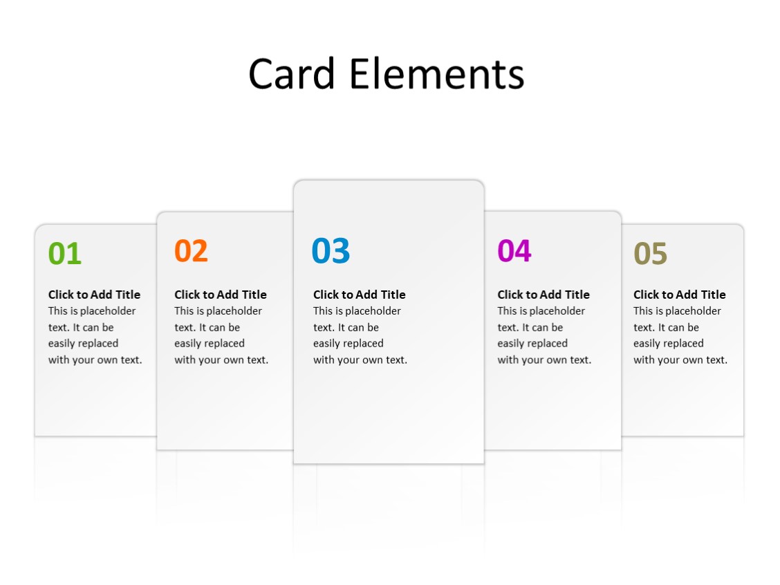 PowerPoint Slide - Carousel - 5 cards - Multicolor