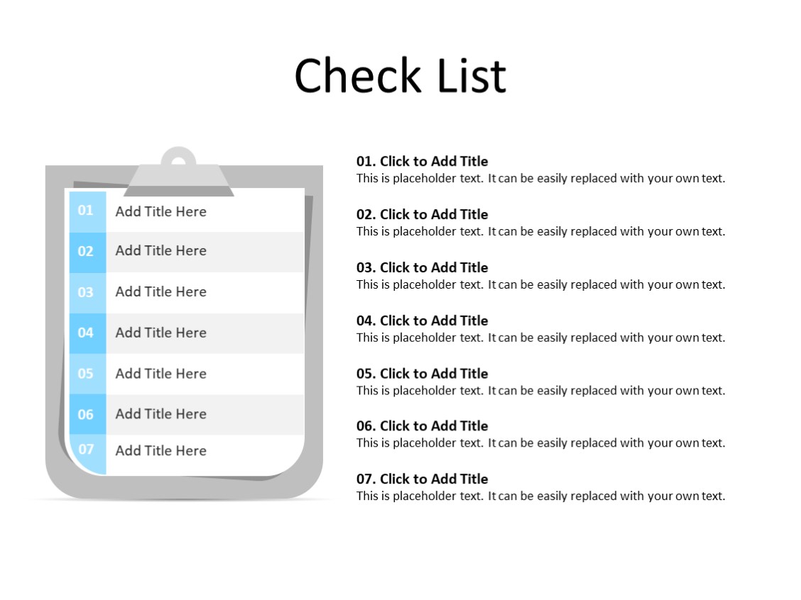 PowerPoint Slide - Checklist Diagram - 7 items - Multicolor