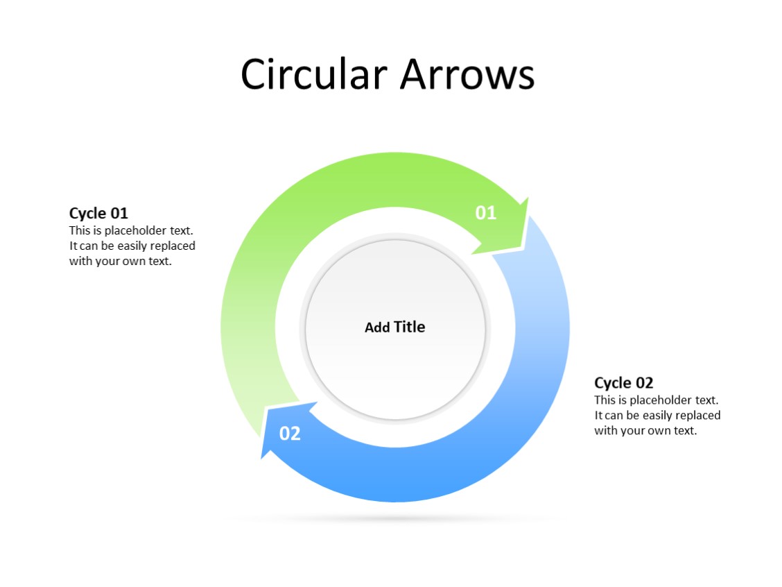 PowerPoint Slide - Arrows Diagram - 2 Arrows - Multicolor
