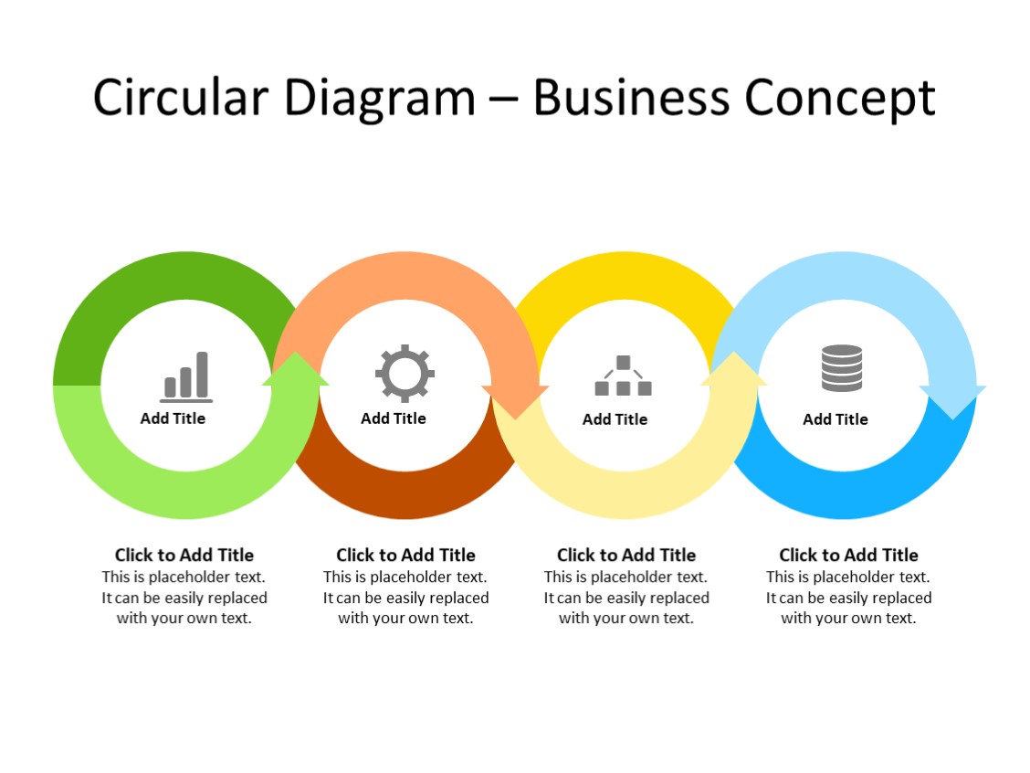 PowerPoint Slide - Steps Diagram - 4 arrows - Multicolor