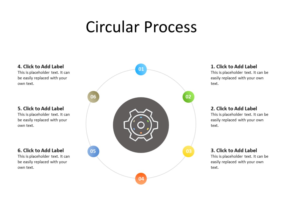 PowerPoint Slide - Steps Diagram - 6 steps - Multicolor