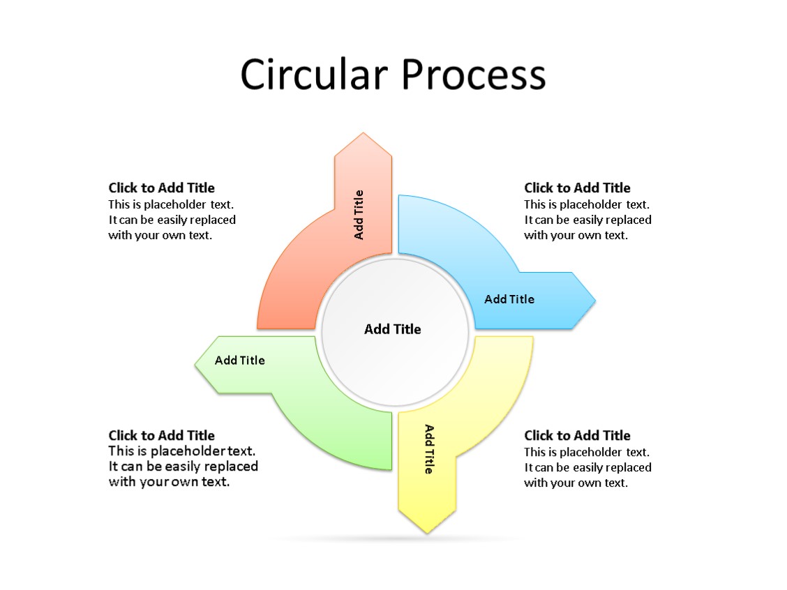 PowerPoint Slide - Arrow Diagram - 4 Arrows - Multicolor