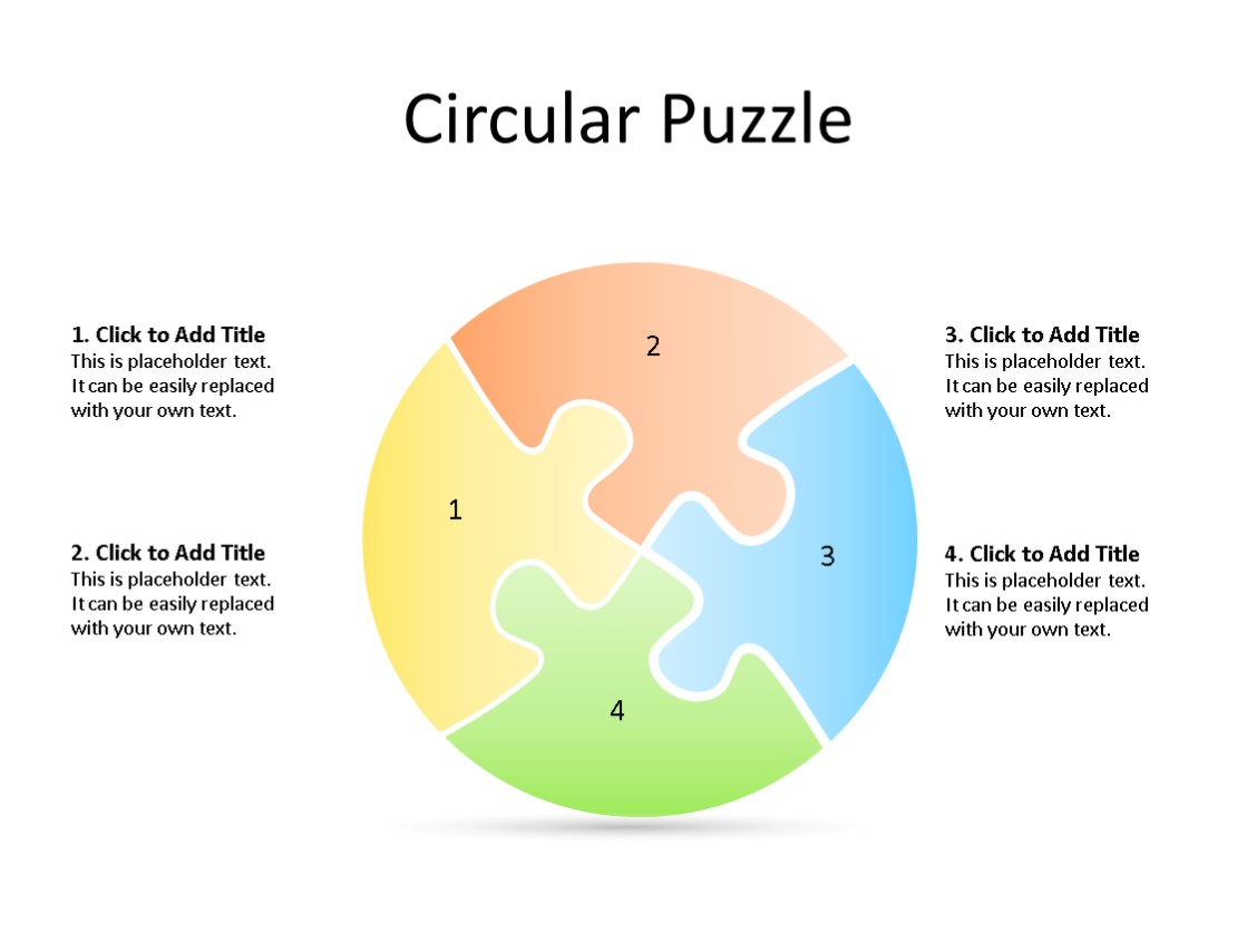 PowerPoint Slide - Puzzle Diagram - 4 Segments - Multicolor